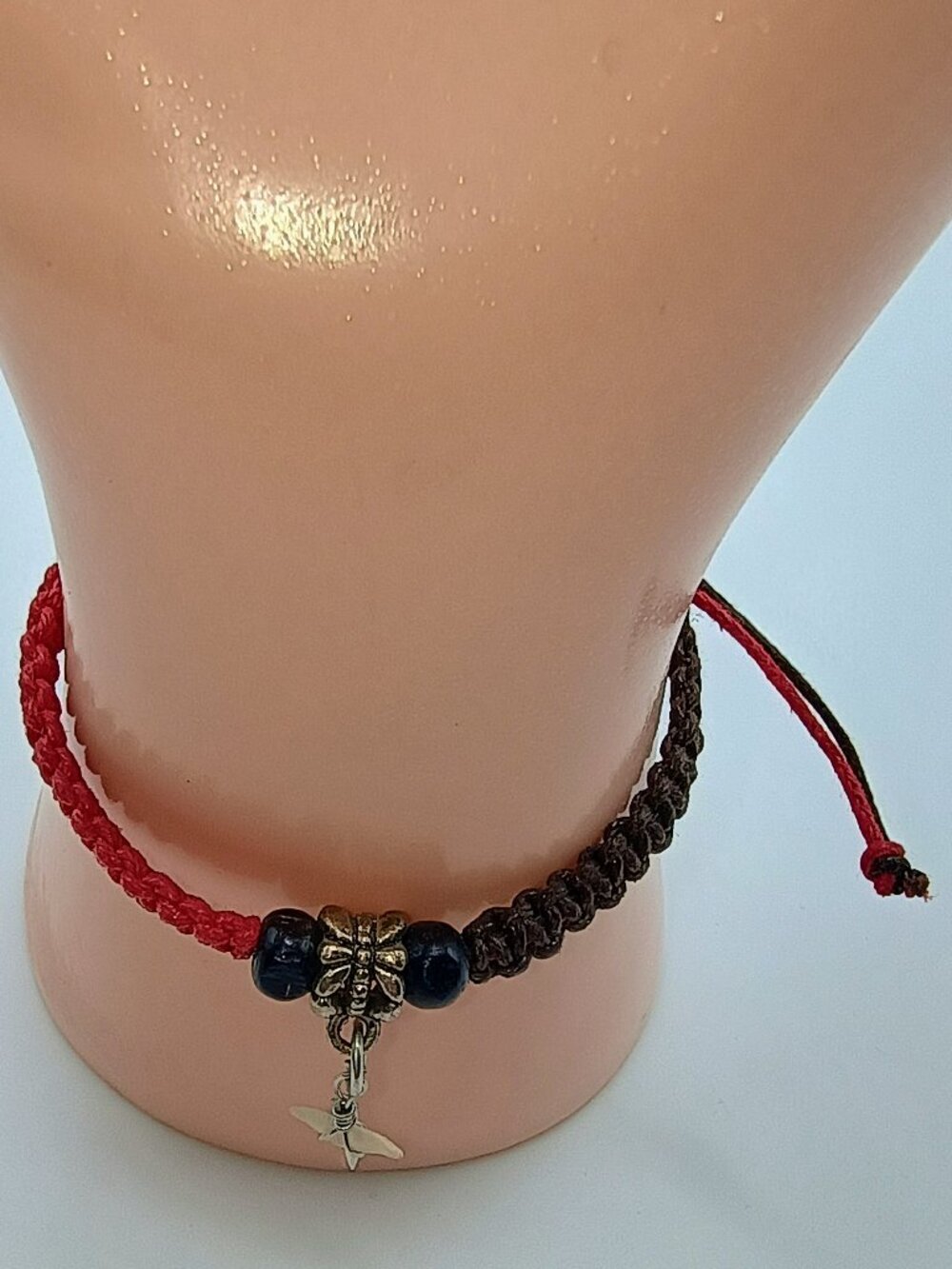 Handmade Macrame Bracelet with Lion Tooth Bone Charm